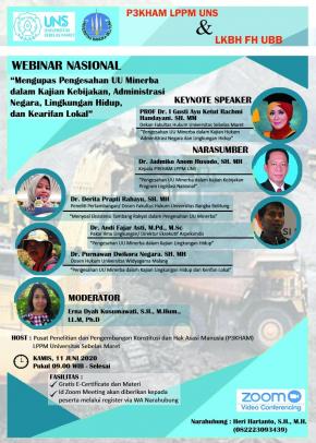 LKBH FH-UBB dan P3KHAM UNS Gelar Webinar Nasional Tentang Pengesahan UU Minerba